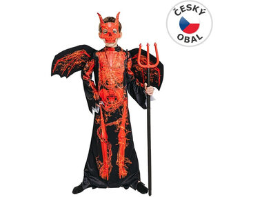 MaDe 15915 - Šaty na karneval - čert kostra, 110 - 120 cm