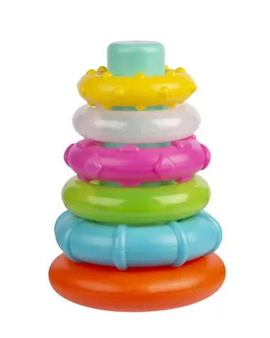 Playgro - Plastové navlékací kroužky pastelové / od 10 měsíců