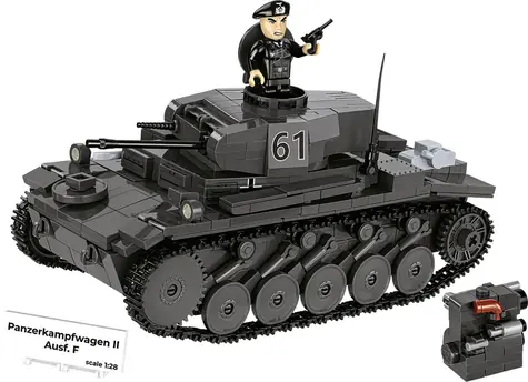 COBI 2597 II WW Panzerkampfwagen II Ausf. F / 813 kostek / 1 figurka / 1:28 / od 9 let