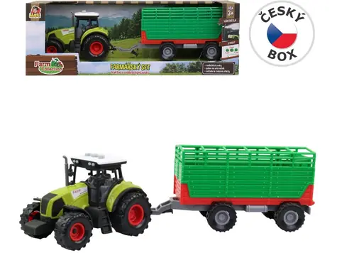 MaDe 07212 Traktor s přívěsem, se zvukem a světlem / 12,5 x 34,5 x 10,5 cm / od 3 let