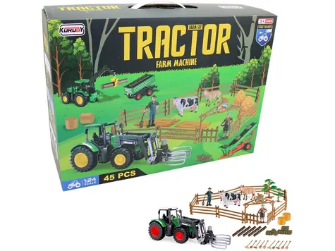 MaDe 16353 Traktor s farmou a příslušenstvím, 45 kusů / od 3 let