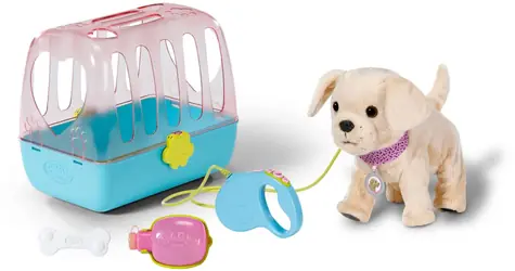 Zapf Creation BABY born Můj veselý pejsek s přepravním boxem / od 3 let