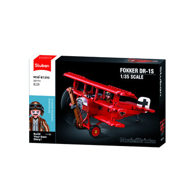 Sluban Model Bricks M38-B1292 Trojplošník Fokker DR-1 1.35 / počet dílků: 281 / od 8 let