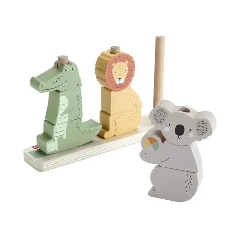Mattel Fisher Price dřevěná skládačka zvířátka / od 12 měsíců