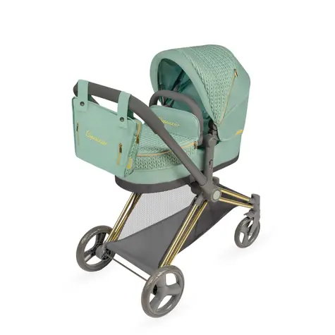 DeCuevas 81773 Skládací kočárek pro panenky 3 v 1 s taškou Capriccio 2025 - 73 cm