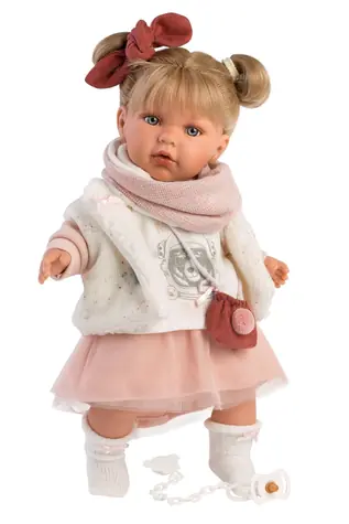 Llorens 42402 JULIA - realistická panenka se zvuky a měkkým látkovým tělem - 42 cm