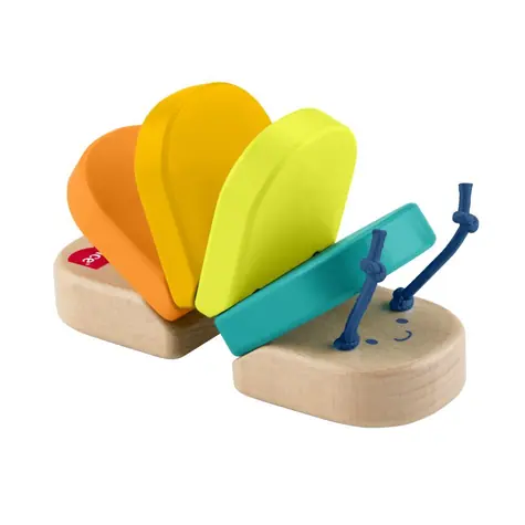 Mattel Fisher Price dřevěná klapající housenka / od 6 měsíců