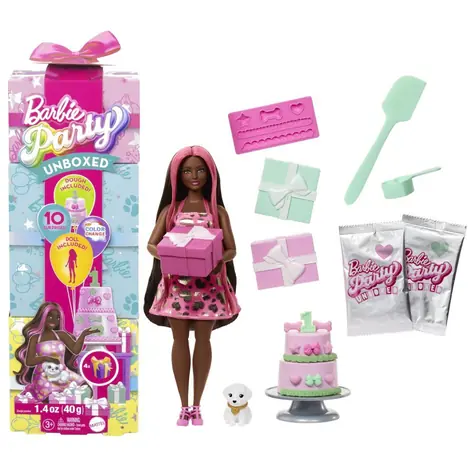 Mattel Barbie party reveal barbie - růžová / od 3 let