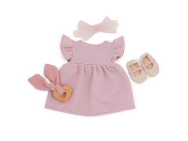 LullaBaby Šaty pro panenku růžové s doplňky / od 2 let