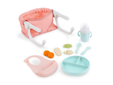 LullaBaby Židlička ke stolu pro panenky s doplňky / od 2 let