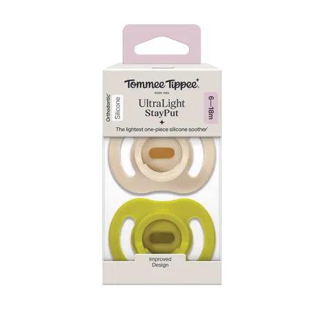 Tommee Tippee Silikonový Dudlík Ultra-light 6-18m, 2 ks - více barevných variant 
