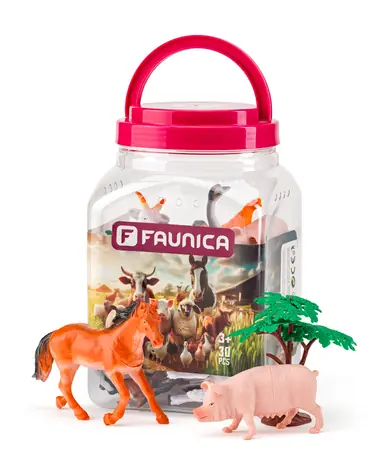Faunica Zvířátka figurky sada v MEGA tubě - Farma / od 3 let