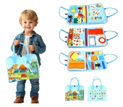 2Kids Toys Senzorická busy kniha Dinosauři 3 / od 3 let