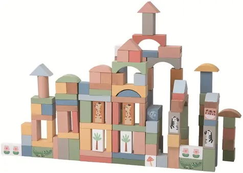 2Kids Toys Safari kostky se zvířátky 120 ks / od 1 roku