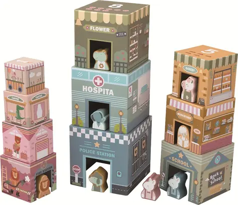 2Kids Toys Skládací věž z kostek City / od 18 měsíců