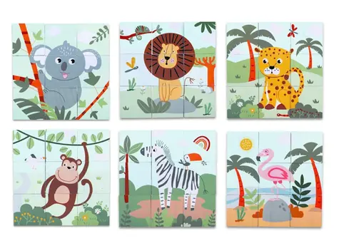 2Kids Toys Dřevěné kostky Safari / od 2 let