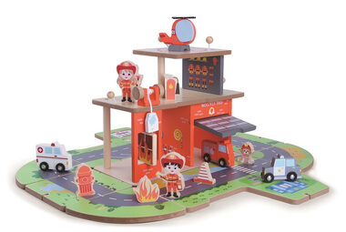 2Kids Toys Dřevěná stanice Hasiči 2 in 1 / od 3 let