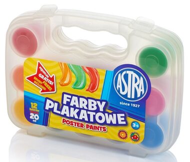 ASTRA Temperové barvy 12 x 20 ml v plastovém kufříku / od 3 let
