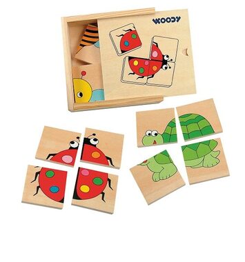 Woody Mini puzzle "Beruška" v dř. Krabičce / 16 dílků / od 2 let