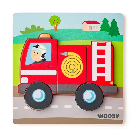 Woody Puzzle Baby - hasič / od 12 měsíců