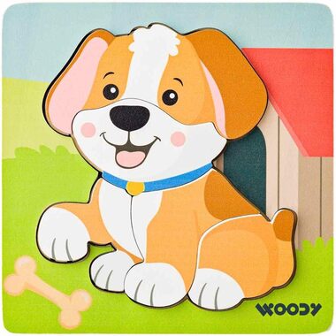 Woody Puzzle Baby - pejsek / 5 dílků / od 12 měsíců