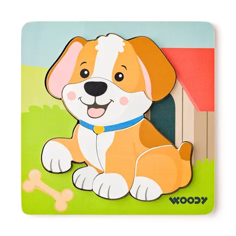 Woody Puzzle Baby - pejsek / 5 dílků / od 12 měsíců