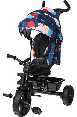 LIONELO Tříkolka 2v1 Haari Blue Navy / Nosnost 25 kg