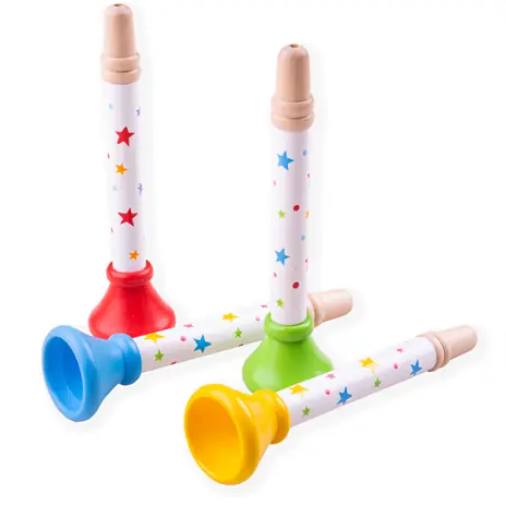 Bigjigs Toys Trumpetka hvězdičky 1 ks modrá / od 18 měsíců
