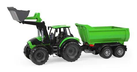 Lena WORXX Traktor Deutz-Fahr s vlečkou zelená / od 3 let