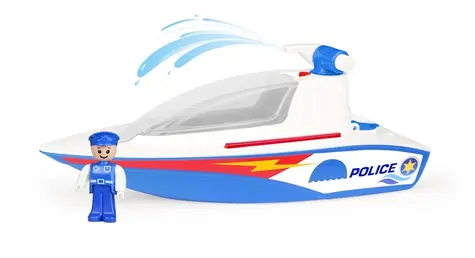 Lena Loď policie s pumpou modro-bílá / od 2 let