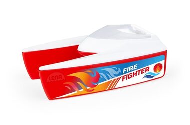 Lena Loď katamarán hasiči bílo-červená / od 2 let