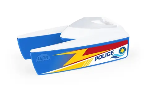 Lena Loď katamarán policie modro-bílá / od 2 let