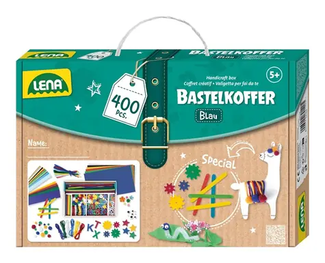 Lena Kreativní kufřík pro malé kutily modrý / 400ks / od 5 let