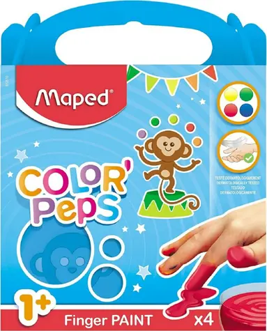 MAPED První prstové barvy Color'Peps v kalíšcích 4 x 80g / od 12 měsíců