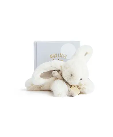 Doudou Dárková sada - Plyšový králíček béžový 16 cm / od 0 měsíců