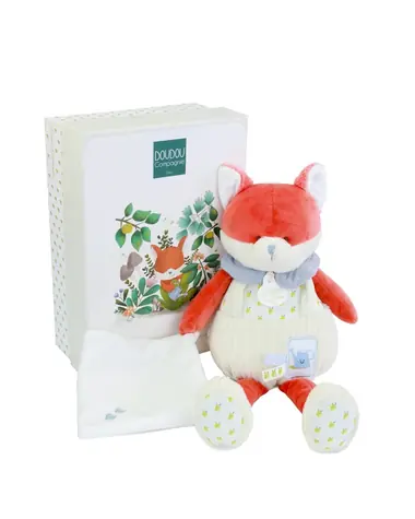 Doudou Dárková sada Plyšová liška Romarin s dečkou 28 cm / od 0 měsíců