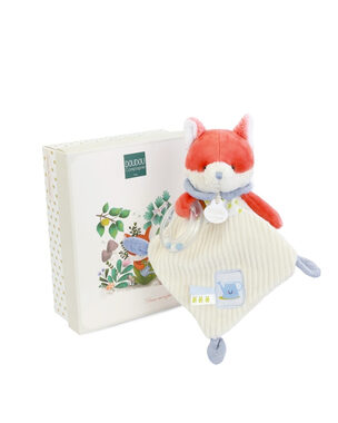 Doudou Dárková sada Plyšová liška Romarin s chrastítkem 21 cm / od 0 měsíců