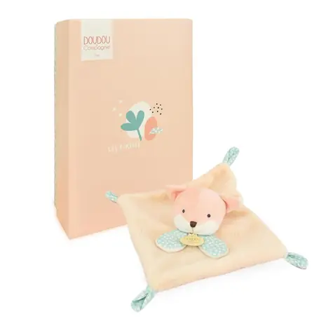 Doudou Plyšový muchláček růžový Liška 19 cm / od 0 měsíců