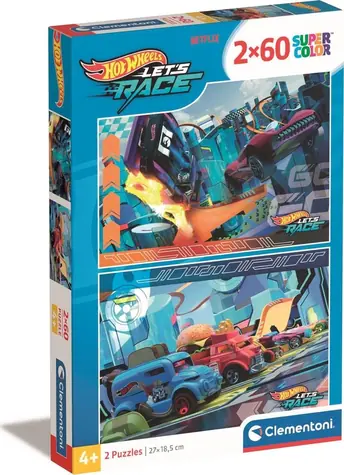 Clementoni PUZZLE Hot Wheels / 2x60 dílků / od 5 let