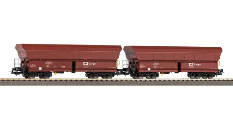 Piko 58291 Sada 2 ks výsypných vozů Falls ČD Cargo / Měřítko:H0 / Délka: 306 mm / Rádius: 358 mm / od 14 let 