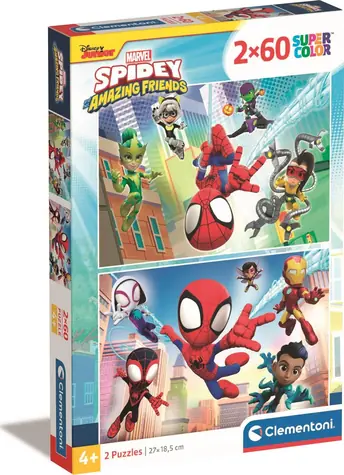 Clementoni PUZZLE  Spidey a jeho úžasní přátelé / 2x60 dílků / od 4 let