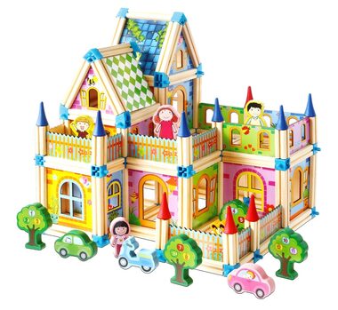 2Kids Toys Dřevěná stavebnice Zámek barevný / od 3 let