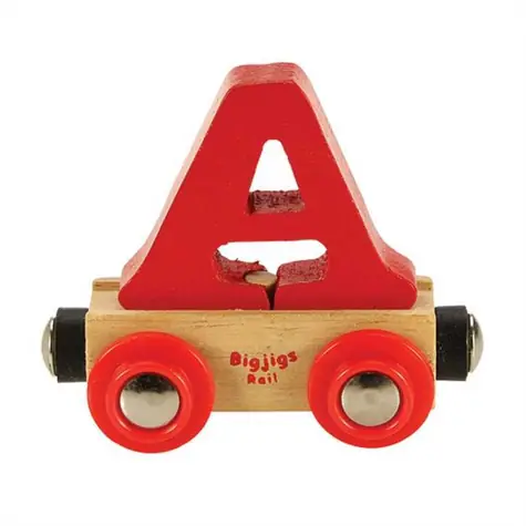 Bigjigs Rail Vagónek dřevěné vláčkodráhy - Písmeno A / od 3 let