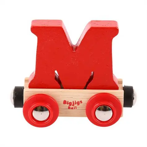 Bigjigs Rail Vagónek dřevěné vláčkodráhy - Písmeno M / od 3 let