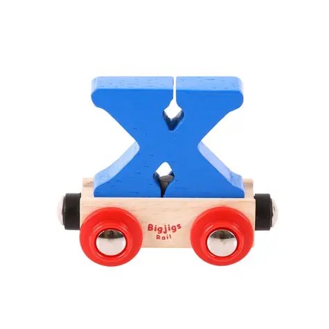 Bigjigs Rail Vagónek dřevěné vláčkodráhy - Písmeno X / od 3 let