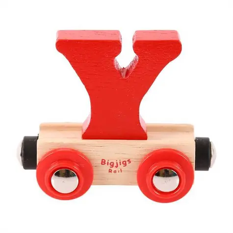 Bigjigs Rail Vagónek dřevěné vláčkodráhy - Písmeno Y / od 3 let