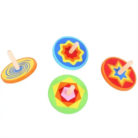 Bigjigs Toys Dřevěná barevná káča 1 ks / od 3 let 