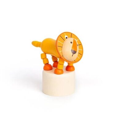 Bigjigs Toys Dřevěná mačkací zvířátka Safari Lev / od 3 let 