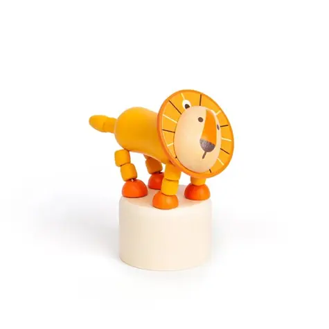 Bigjigs Toys Dřevěná mačkací zvířátka Safari Lev / od 3 let 
