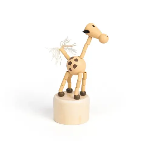 Bigjigs Toys Dřevěná mačkací zvířátka Safari Žirafa / od 3 let 